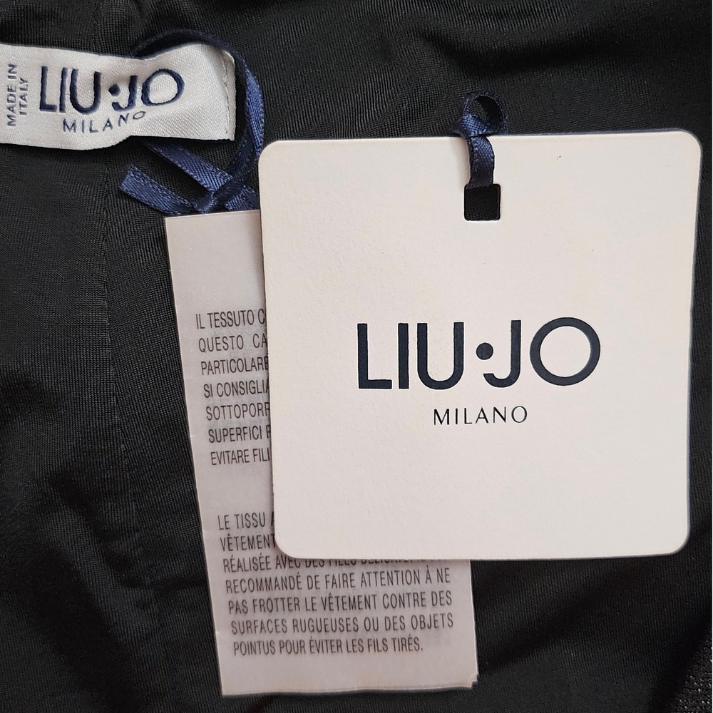 Liu Jo Milano Black Shimmer Jersey Lurex Ruched V-Neck Sheath Dress WA1227 J4018 - Picture 7 of 7